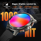 KOSPET Smart Watch for Men, 60 Days Extra-Long Battery, 50M Waterproof for Swimming, Rugged Military Full Metal Body Smartwatch, 1.43” AMOLED Always-On Display Fitness Watch(Answer/Make Calls)AI Voice - Silver