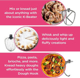 KENWOOD Stand Mixer Kitchen Machine HOMEBAKE 1400W with 5.0L Stainless Steel Bowl, K-Beater, Whisk, Dough Hook, KHH01.000SI Silver