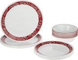 Corelle Vitrelle Glass Bandhani Break Resistant Dinner Set Corelle Vitrelle Dinner Set, Red , White , 29.5 x 14.5 x 29 cm 18-Piece