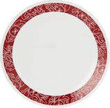 Corelle Vitrelle Glass Bandhani Break Resistant Dinner Set Corelle Vitrelle Dinner Set, Red , White , 29.5 x 14.5 x 29 cm 18-Piece