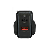 Rofee RG-130 Smart & Fast Dual Port USB-A&C 30W Wall GaN Charger Without Cable 3 Pin