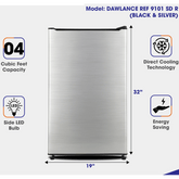 Dawlance 9101 Single Door Mini Refrigerator 4 Cubic Feet Bedroom Size