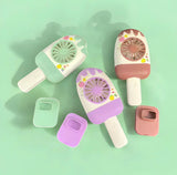 Rechargeable Mini Popsicle Ice Cream Fan With Stand