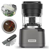 Kenwood Duo Prep CHP80.000BK, Food Chopper and Grinder 2-in-1 with Serrated Quadblades, High Speed Compact Grinder, Non Slip Base, Dishwasher Safe, 800W