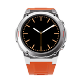 Ronin R-011 Smart Watch Black With Silver Dial +1 Free Orange Silicon Strap (Always On Display) (Copy)