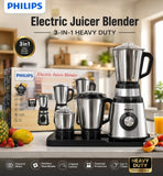 Philips Electric Juicer Blender 3-In-1 Heavy Duty Stainless Steel Grinder Machine (Local Pakistani Made)