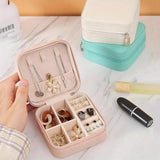 Portable Mini Leather Jewelry Box