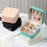 Portable Mini Leather Jewelry Box