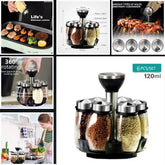 Premium Quality 360 Rotating Spice Jar Rack