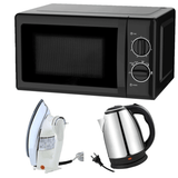 Premium 20L Solo Microwave Oven + National Imported Iron + National Electric Kettle