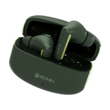 Ronin R-140 ANC & ENC Earbuds, 500mAh Battery with AI Voice Assistant, Gaming Mode, High-Performance Quad Mic Setup, Hands-Free Calling & Long Battery, Clear Sound, Pure Silence - Green