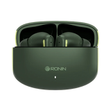 Ronin R-140 ANC & ENC Earbuds, 500mAh Battery with AI Voice Assistant, Gaming Mode, High-Performance Quad Mic Setup, Hands-Free Calling & Long Battery, Clear Sound, Pure Silence - Green
