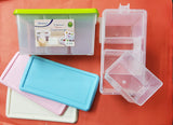 Space Saving 3 section plastic food storage container with lid