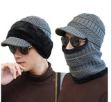 Thermal Warming Beanie Cap Hat With Brim And Warm Scarf For Men Women