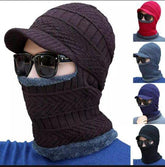 Thermal Warming Beanie Cap Hat With Brim And Warm Scarf For Men Women