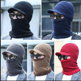 Thermal Warming Beanie Cap Hat With Brim And Warm Scarf For Men Women