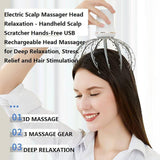 Electric Scalp Massager, Portable Octopus Head Massager with 12 Massage Claws,Waterproof Handheld Hair Scalp Scratcher for Rolling Body Massage, Hair Growth and Stress Relax Deep