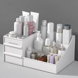 2 Drawer 9 Portion Cosmetics Plastic Table Organizer