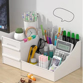 2 Drawer 9 Portion Cosmetics Plastic Table Organizer