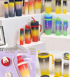 3pcs Leak-Proof Gradient Water Bottles Set, Portable Plastic Sports Cups