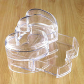 Double Heart Shape 3 Portions Drawer Acrylic Jewelry Organizer