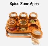 Masala box spice rack set 6 jars, masala box shelf, spice rack