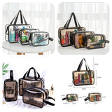 Pack of 3 - Transparent Travel Cosmetic Bag
