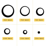 Set of 24pcs 3D Acrylic Round Rings Golden Self Adhesive Mirrors