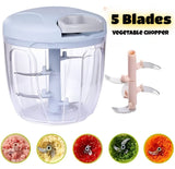 Stainless Steel 5 Blades Manual Food Vegetable Chopper