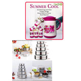 6pcs Glasses and 1pc Jug Set + 5pcs stainless steel container set