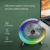 USB Charging Fan + Colorful Lamp