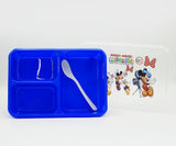 3 Portion Single Layer Plastic Lunch Box with Spoon