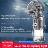 Camping lantern with Solar fan charge