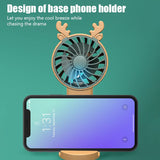 Deer Horn USB Rechargeable Vertical Phone Holder Fan