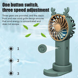 Deer Horn USB Rechargeable Vertical Phone Holder Fan