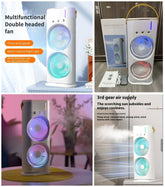 Rotating, Rechargeable, Mist Fan with Lightening Effects and Wireless Remote