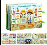 Kids Montessori Busy Book with Reusable Stickers Patches