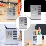 Digital LCD Screen Alarm Clock, Calendar with Pen Holder for Office & home