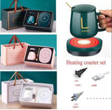 Cup Warmer Heater Set With Ceramic Mug & Tea Spoon