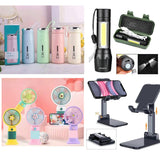 Deal 4 in 1 - Water bottle + Led Flashlight +Mini Fan + Mobile Stand