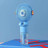Rechargeable Hand Fan With Mist Spray Humidifier