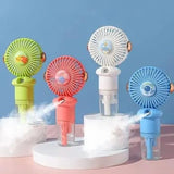 Rechargeable Hand Fan With Mist Spray Humidifier