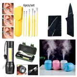 4 in 1 - Ear Wax + Card knife + Rechargeable Flash light + Mini Humidifier
