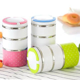 Three Layer Round HotnCold Handle Tiffin Office Lunch Box