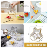 Acrylic 8pcs Star Shape Plate Set With Metal Stand