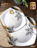 ArkON Artful Double Glazed 75 Pieces Dinner Set – 8 Persons Premium Melamine Dinnerware Set
