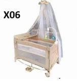 COCOBB 3-in-1 Convertible Baby Crib – Portable Pack and Play Yard with Mosquito Net, Diaper Changing Station, and Wheels (Beige) (Copy) (Copy)