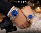 TIMEES Premium Couple Quartz Watch Set – Stainless Steel & Water Resistant
