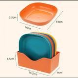 11pcs - Pack of 10 Fancy Plates with 1 Plates Stand