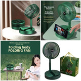 Portable Fan Rechargeable, Stand and Table fan Folding Telescopic and Adjustable Height for Office Home Outdoor Camping